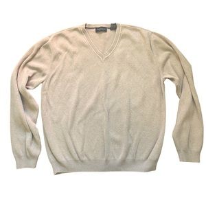 Vintage Van Heusen V Neck Sweater, Beige Size S oversized